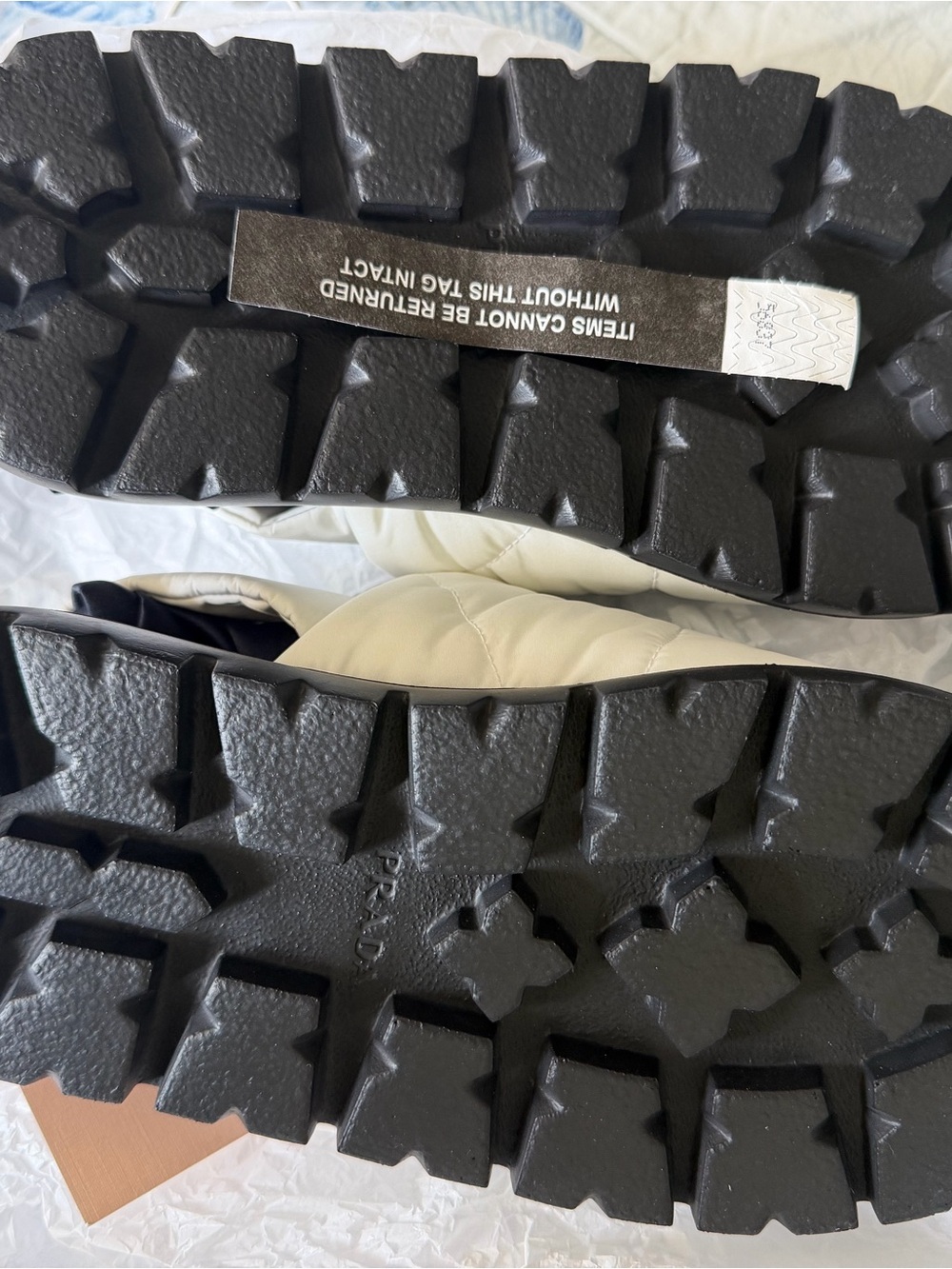 Prada White and Black Quilted Slide Sandals - Picture 3 of 3